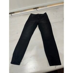 Just Black Denim Jeans‎ Women's Size 27 Black Distressed Hem High Rise Skinny